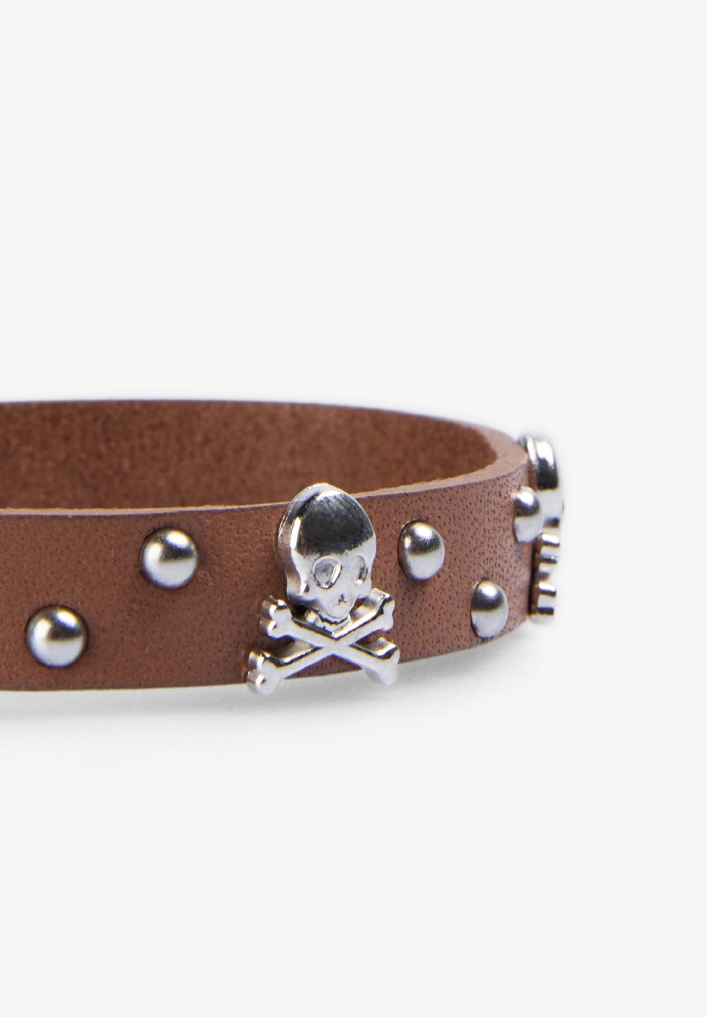 Scalpers PULSERA CALAVERAS TACHAS BEIGE