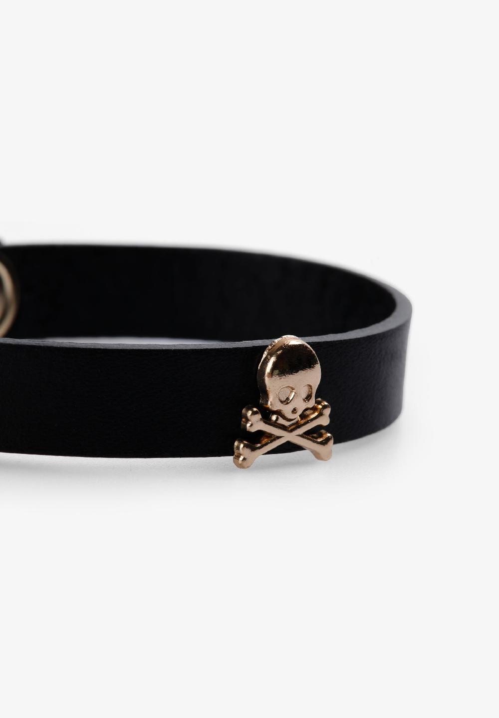 Scalpers PULSERA PIEL CALAVERAS BLACK