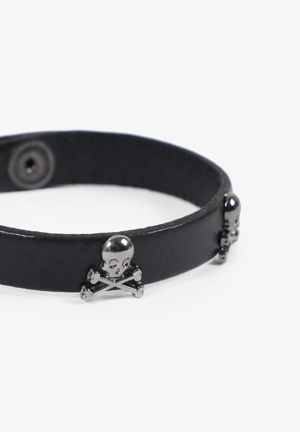 Scalpers PULSERA PIEL CALAVERAS BLACK
