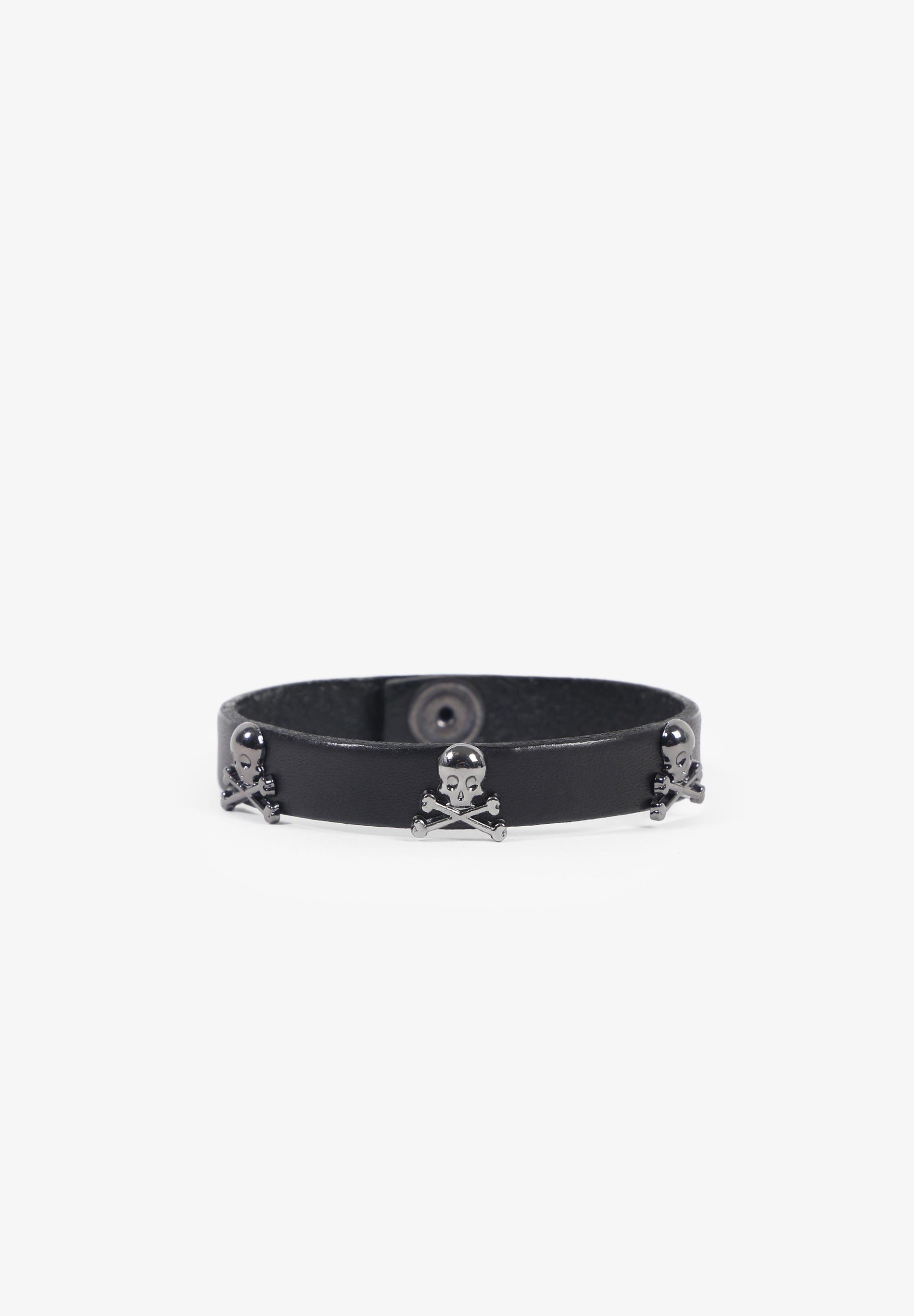 scalpers PULSERA PIEL CALAVERAS BLACK