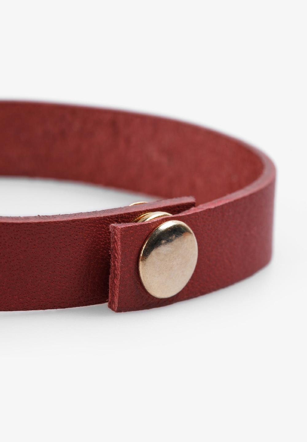 Scalpers PULSERA PIEL CALAVERAS BURGUNDY