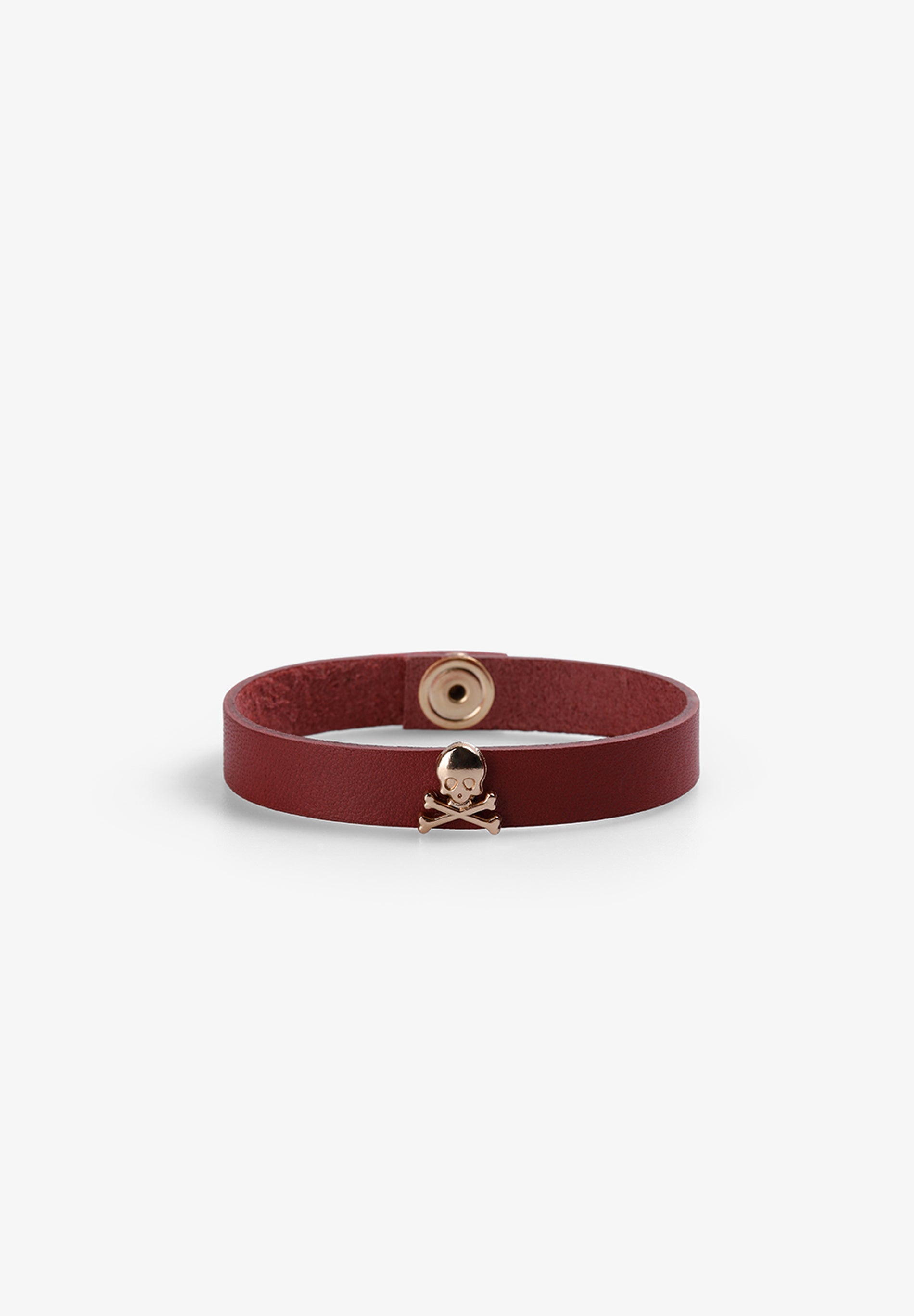 scalpers PULSERA PIEL CALAVERAS BURGUNDY