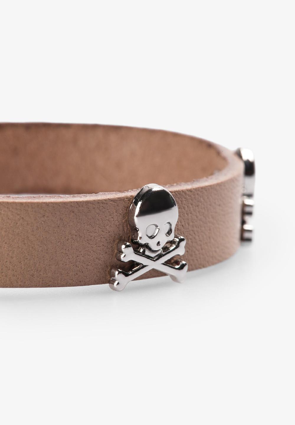 Scalpers PULSERA PIEL CALAVERAS CREAM