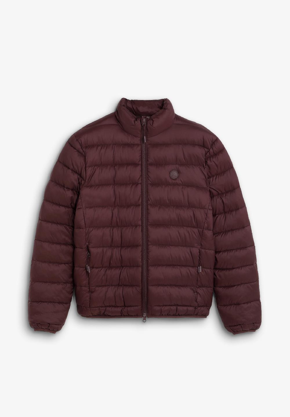 scalpers QUILTED JACKET WITH SKULL DETAIL BURGUNDY