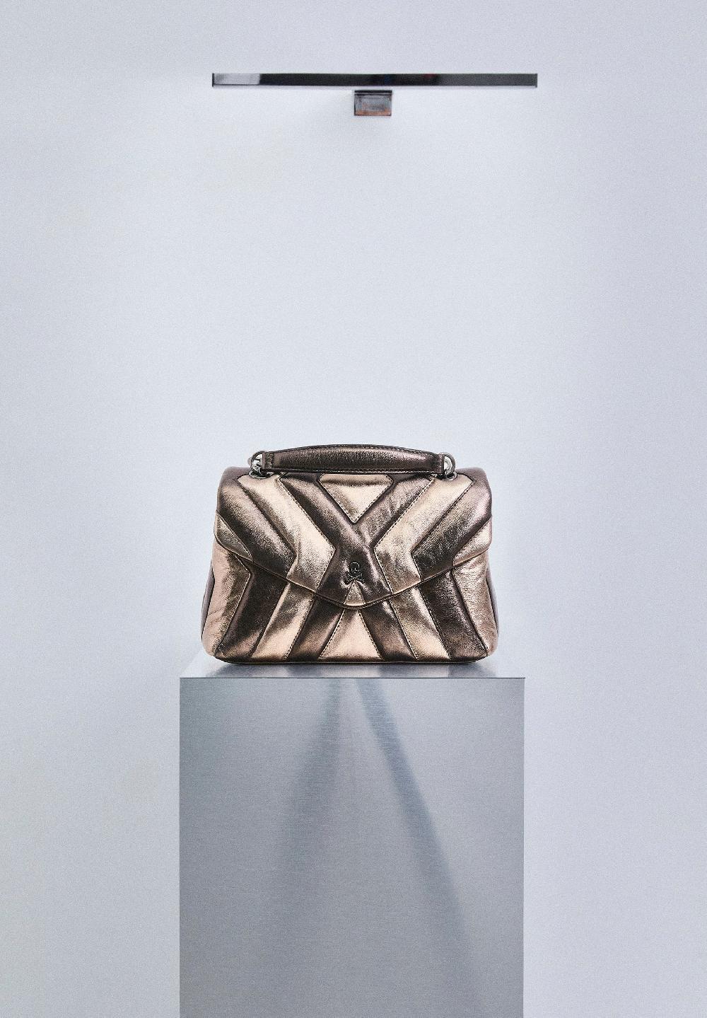 scalpers QUILTED MINI LEATHER BAG BRONZE