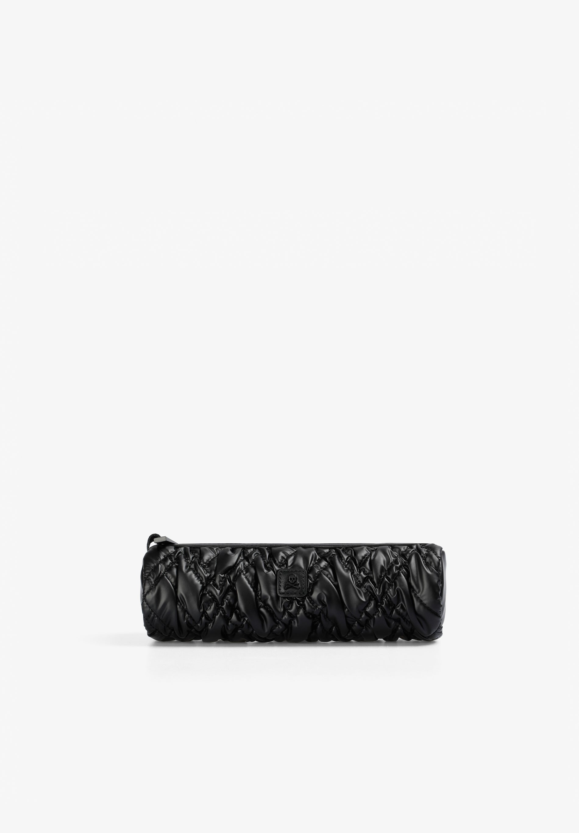 Scalpers QUILTED TOILETRY BAG WITH SKULL BLACK