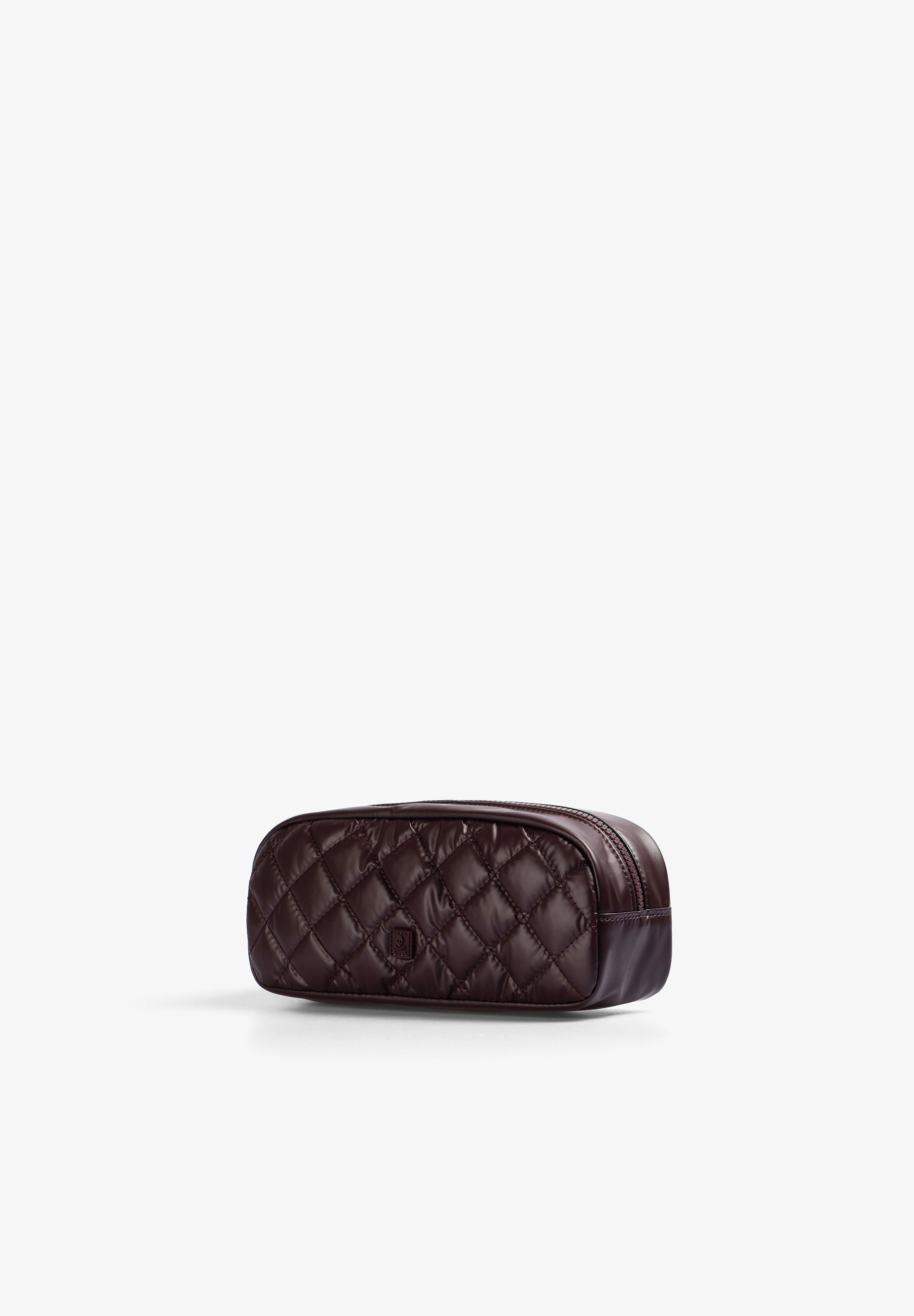 Scalpers QUILTED TOILETRY BAG WITH SKULL BURGUNDY