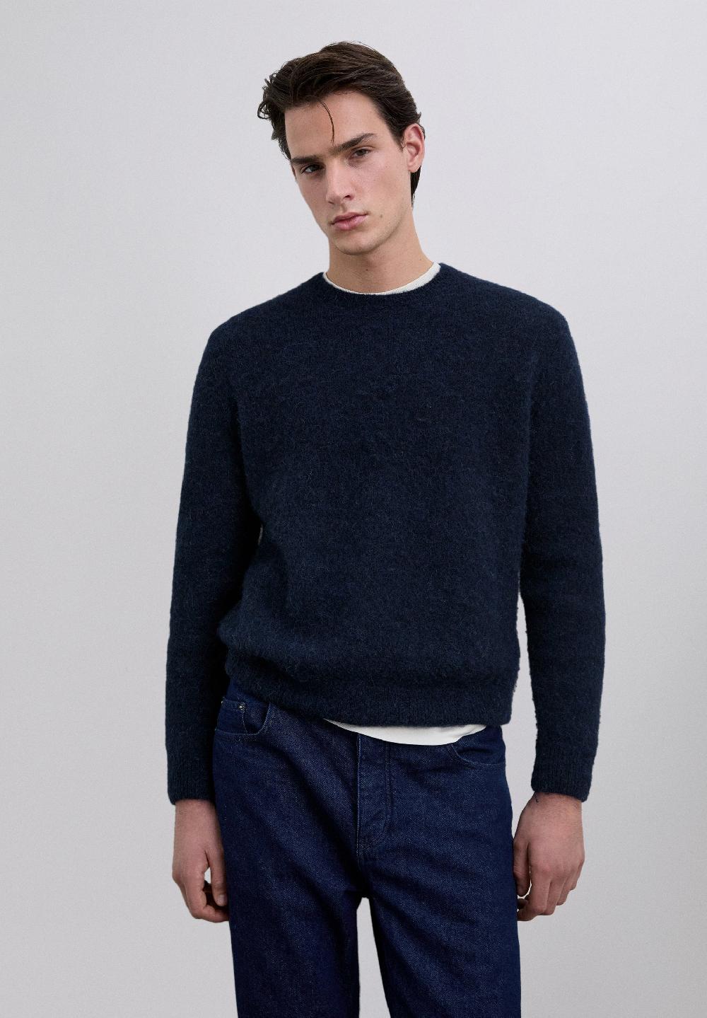 Scalpers REGULAR FIT ALPACA SWEATER NAVY