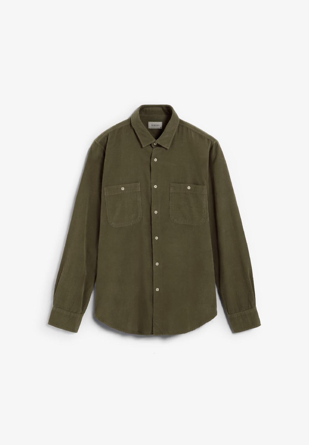 scalpers REGULAR FIT CORDUROY SHIRT KHAKI