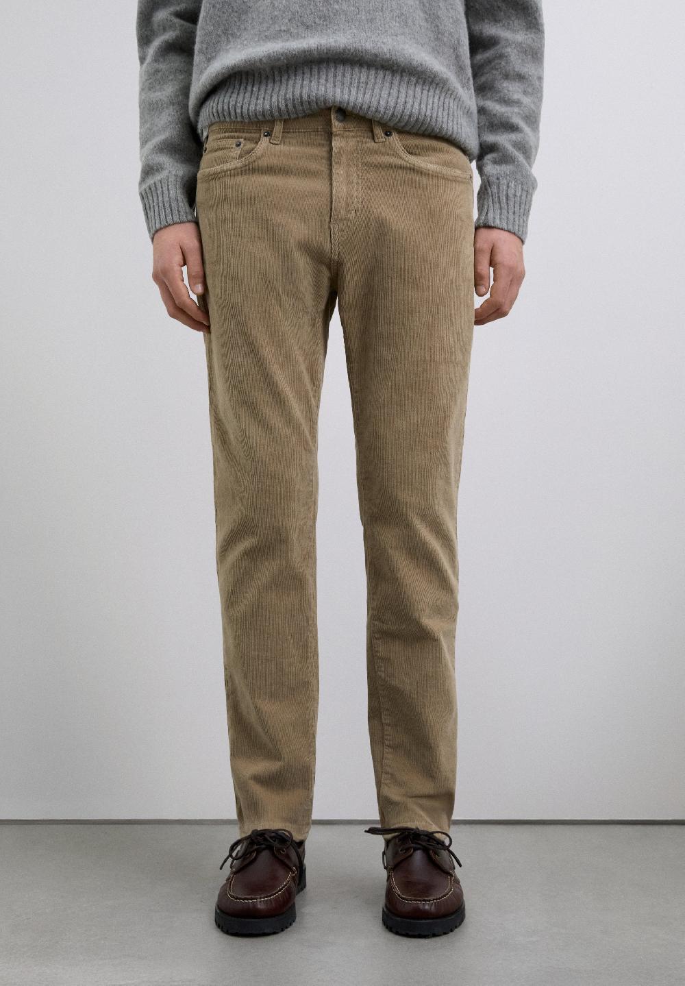 Scalpers REGULAR FIT CORDUROY TROUSERS CAMEL