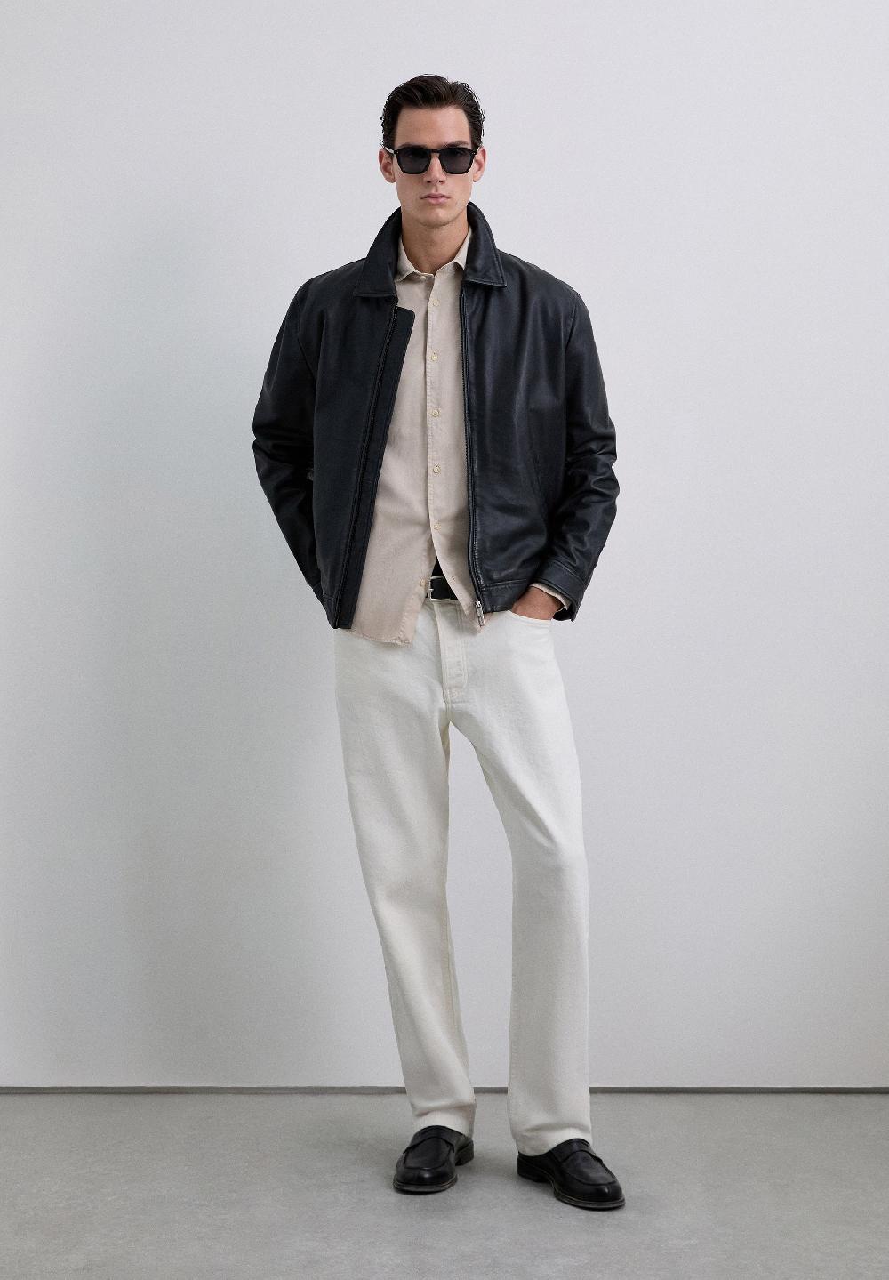 Scalpers REGULAR FIT EMBROIDERED SHIRT BEIGE