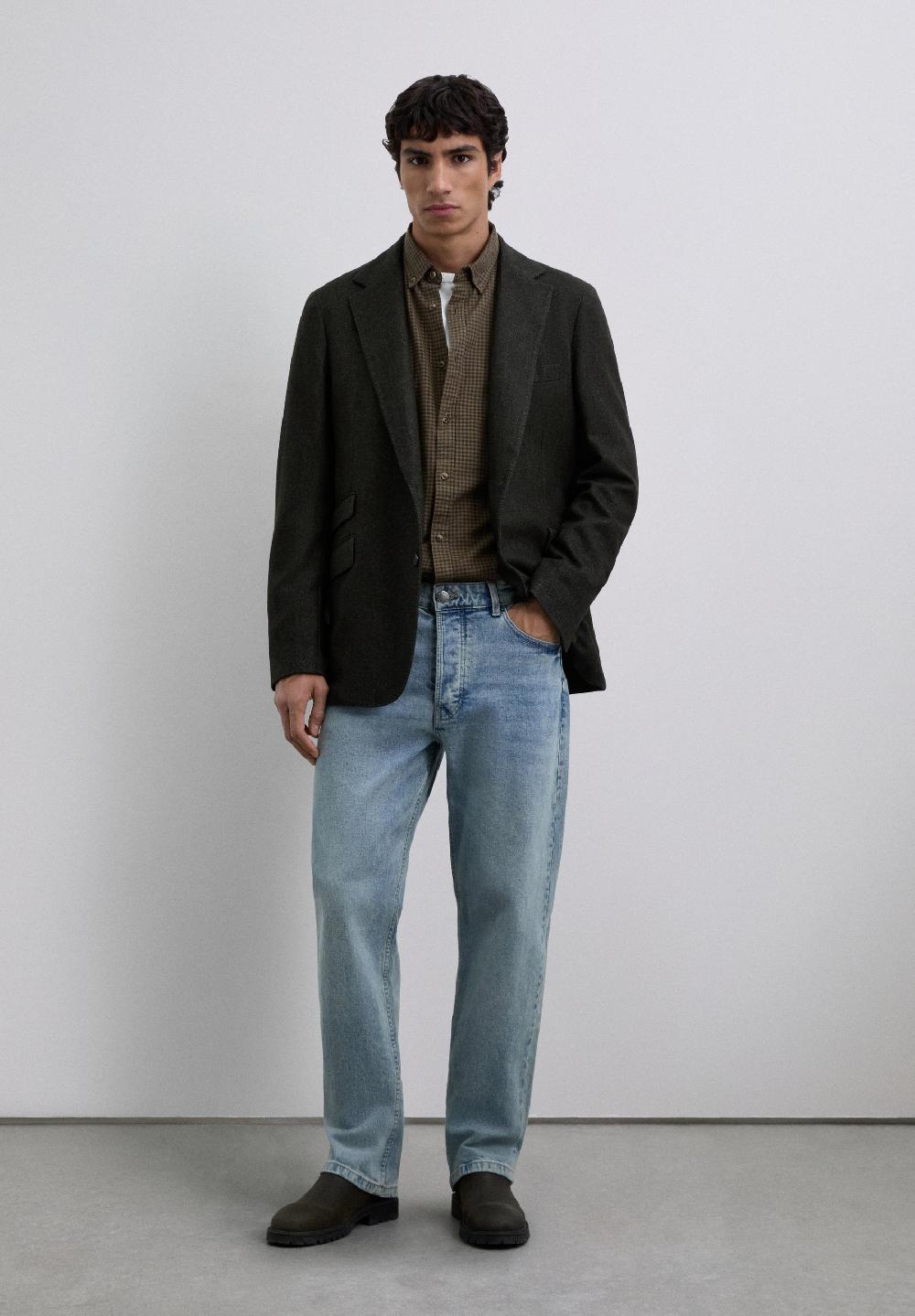 Scalpers REGULAR FIT TARTAN SHIRT BROWN CHECK