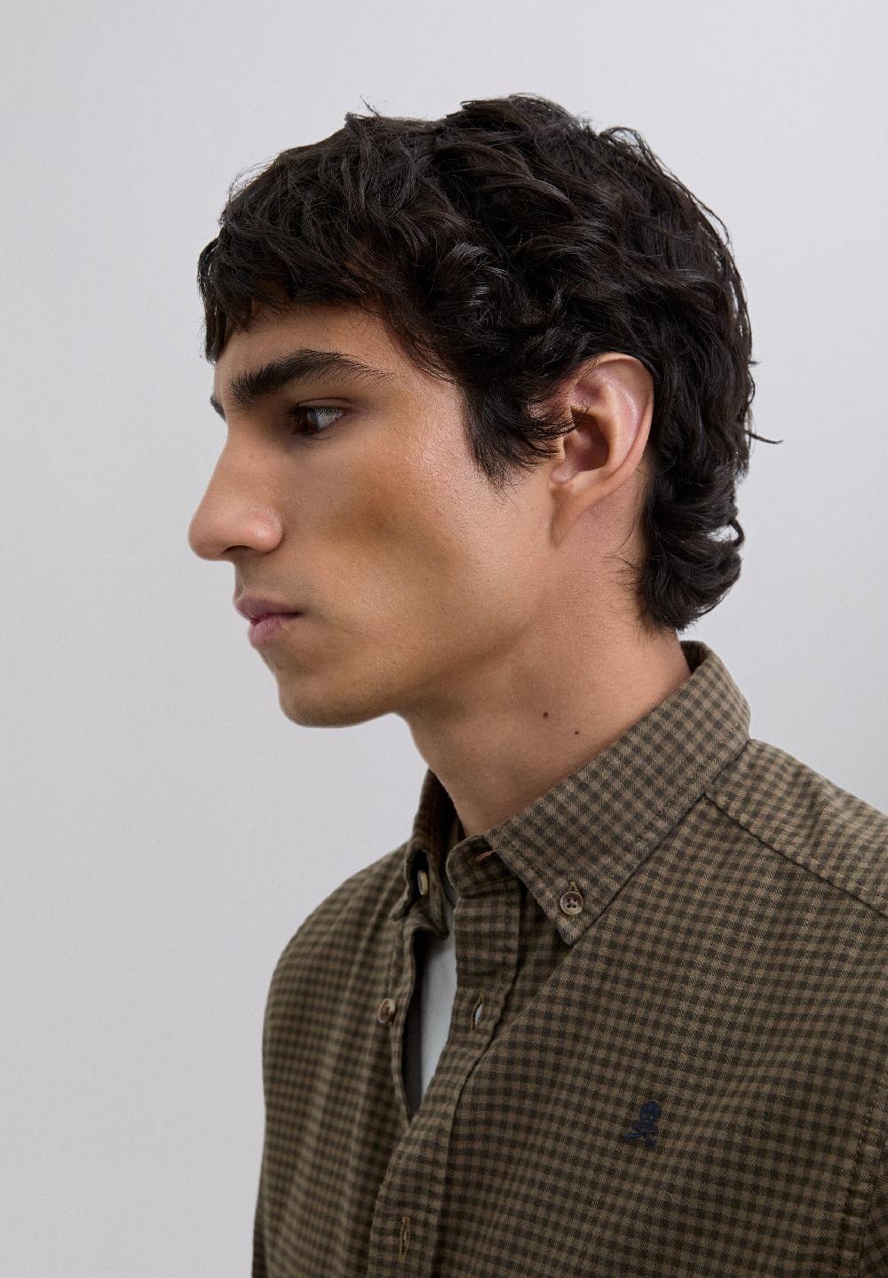 scalpers REGULAR FIT TARTAN SHIRT BROWN CHECK