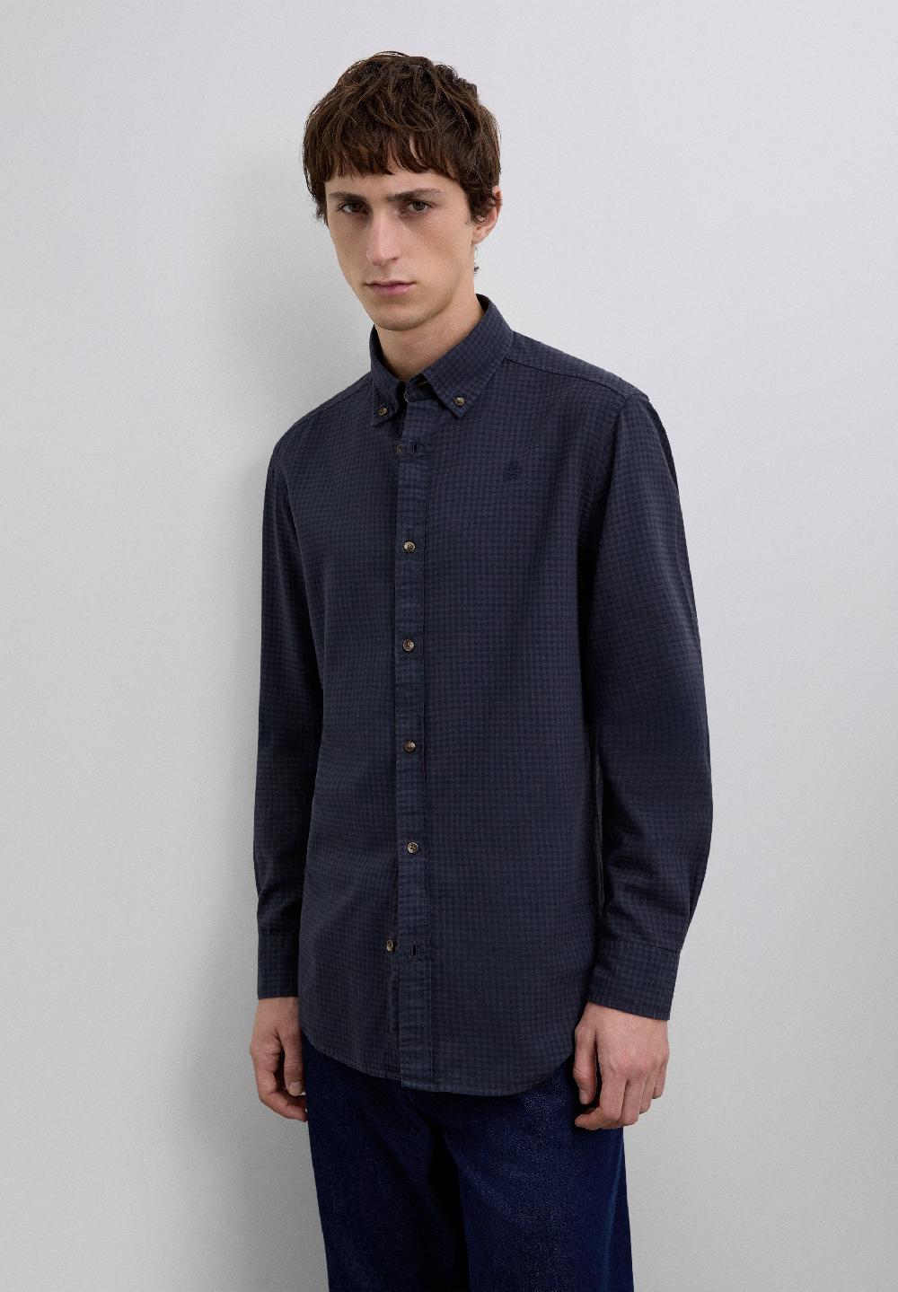 Scalpers REGULAR FIT TARTAN SHIRT NAVY CHECK