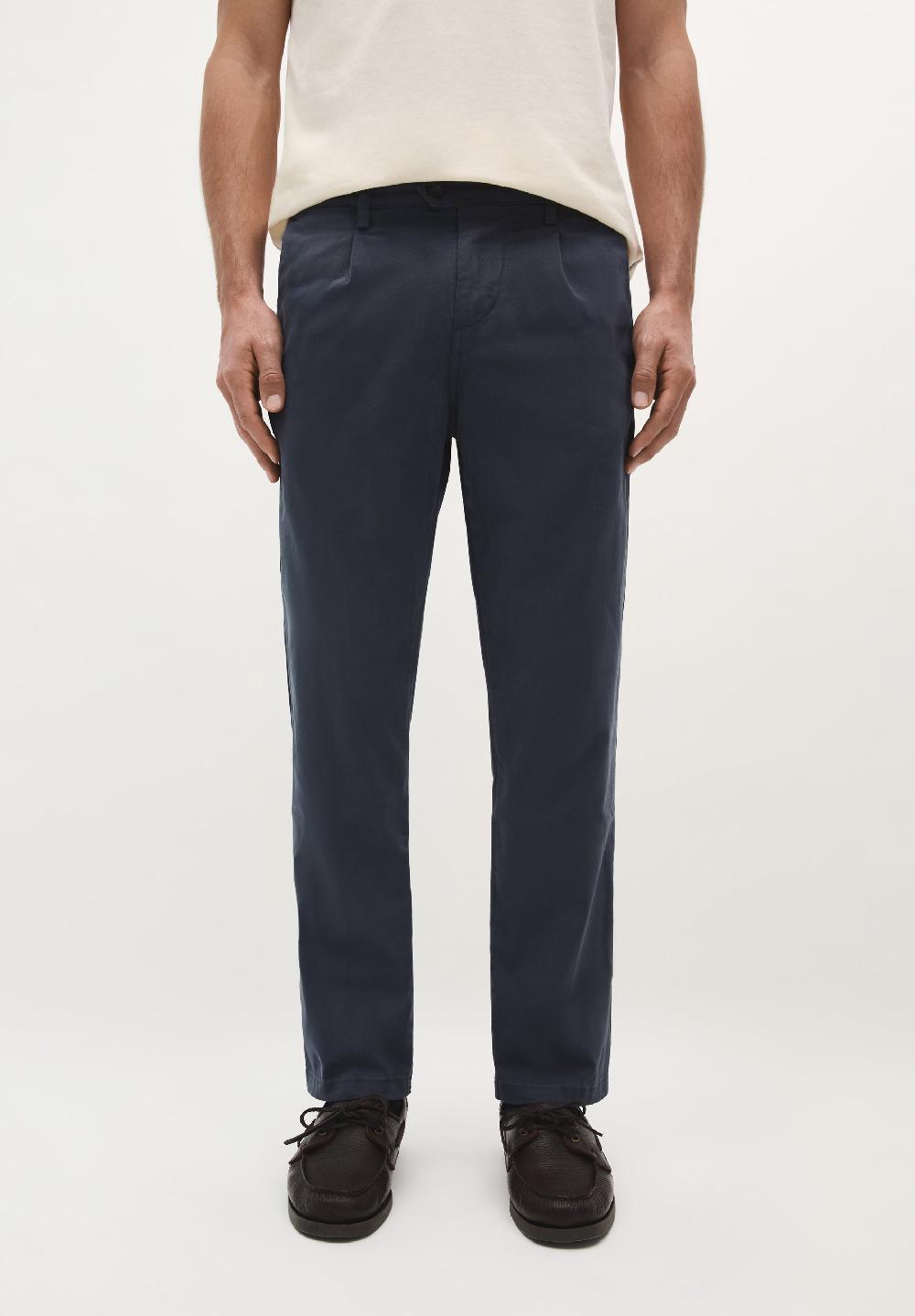 Scalpers RELAXED CHINO TROUSERS WITH DARTS NAVY