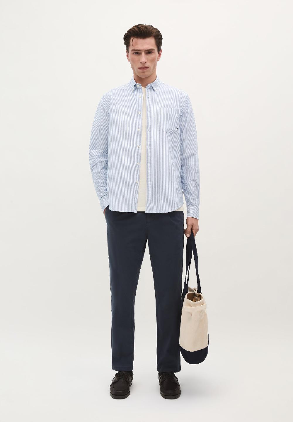 scalpers RELAXED CHINO TROUSERS WITH DARTS NAVY