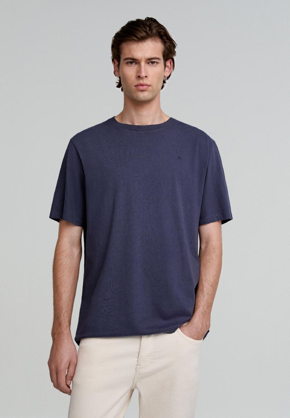 scalpers RELAXED FIT SKULL BASIC T-SHIRT NAVY