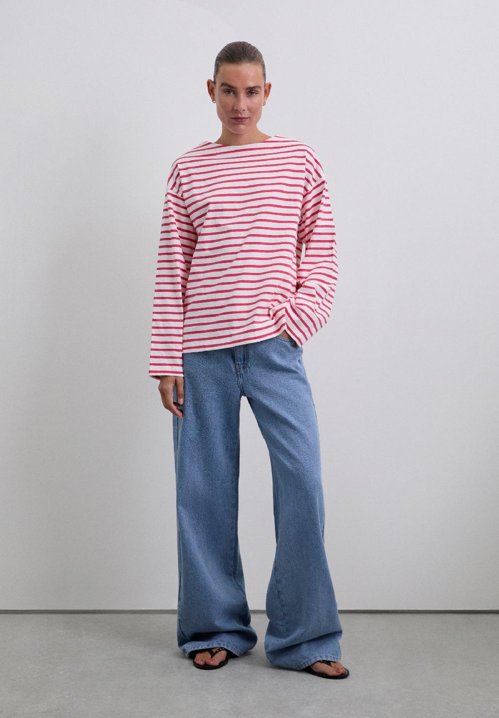 Scalpers RELAXED FIT STRIPED T-SHIRT CORAL STRIPES