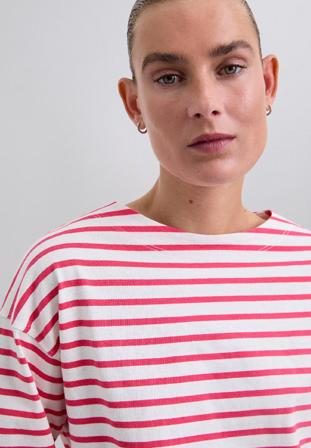 Scalpers RELAXED FIT STRIPED T-SHIRT CORAL STRIPES