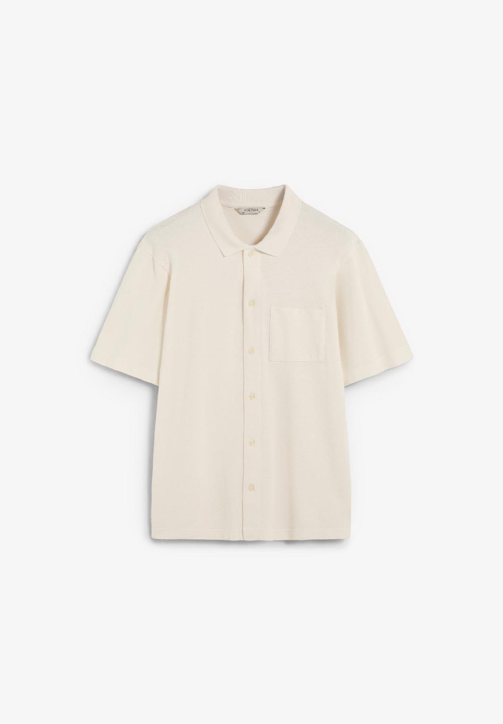 scalpers RELAXED PIQUÉ POLO CARDIGAN CREAM