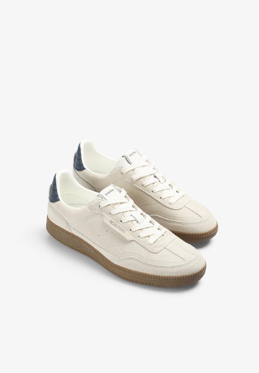 Scalpers RETRO LEATHER SNEAKERS LIGHT GREY