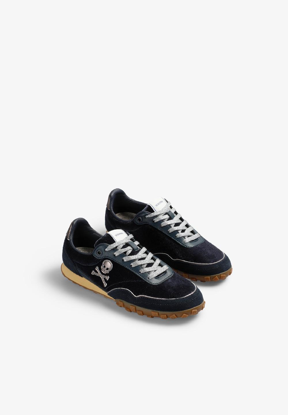 Scalpers RETRO VELVET SNEAKERS NAVY