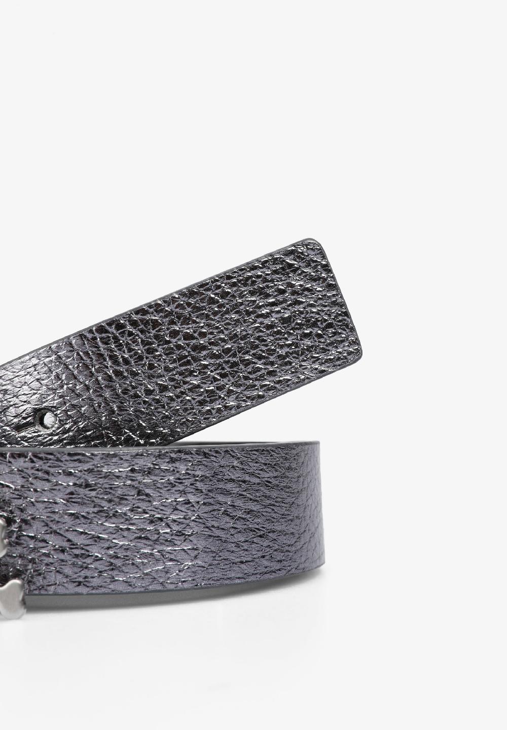 Scalpers REVERSIBLE LEATHER BELT WITH SKULL TAUPE