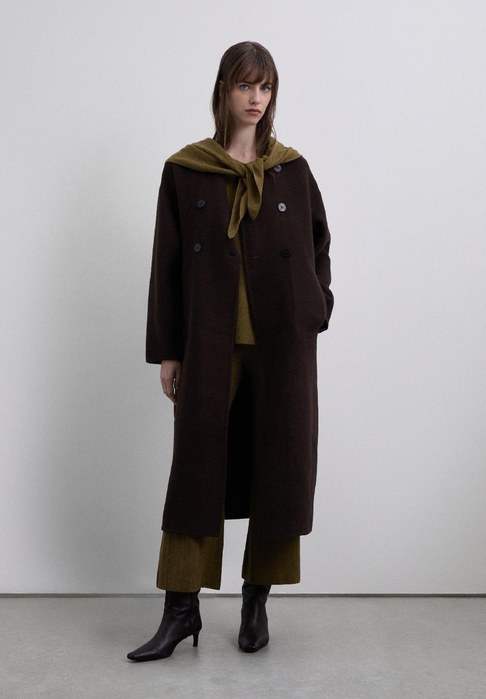 Scalpers REVERSIBLE WOOL BLEND COAT CAMEL/GREY