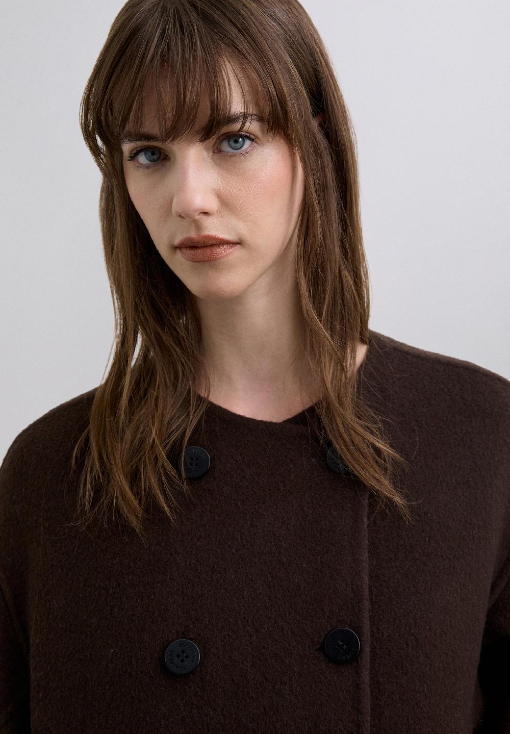 Scalpers REVERSIBLE WOOL BLEND COAT CAMEL/GREY