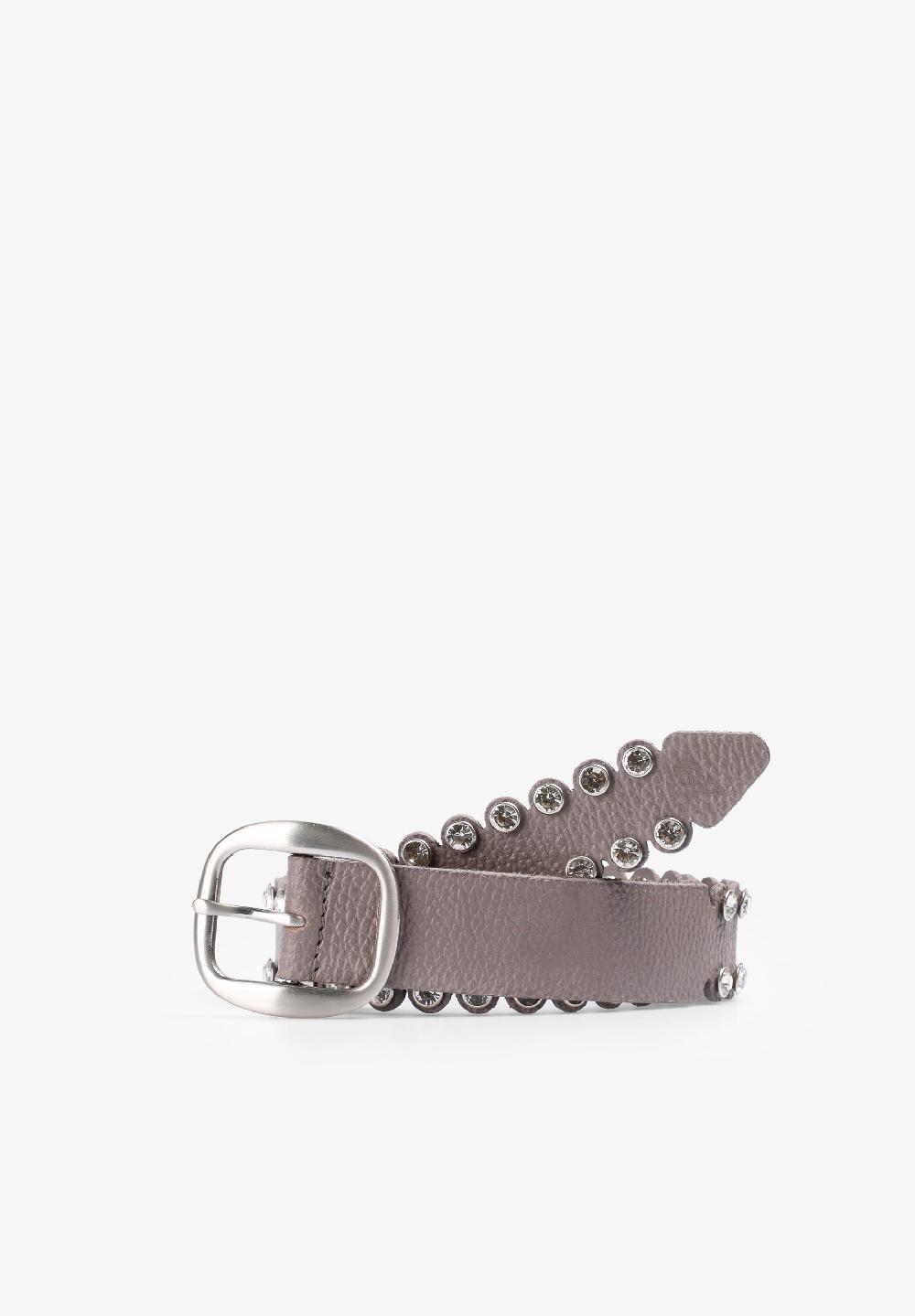 Scalpers RHINESTONE LEATHER BELT TAUPE