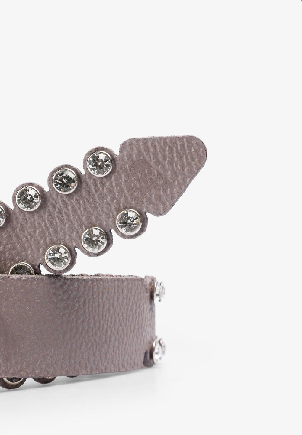 Scalpers RHINESTONE LEATHER BELT TAUPE