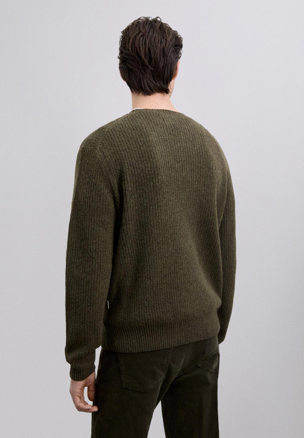 Scalpers RIBBED MERINO WOOL SWEATER KHAKI