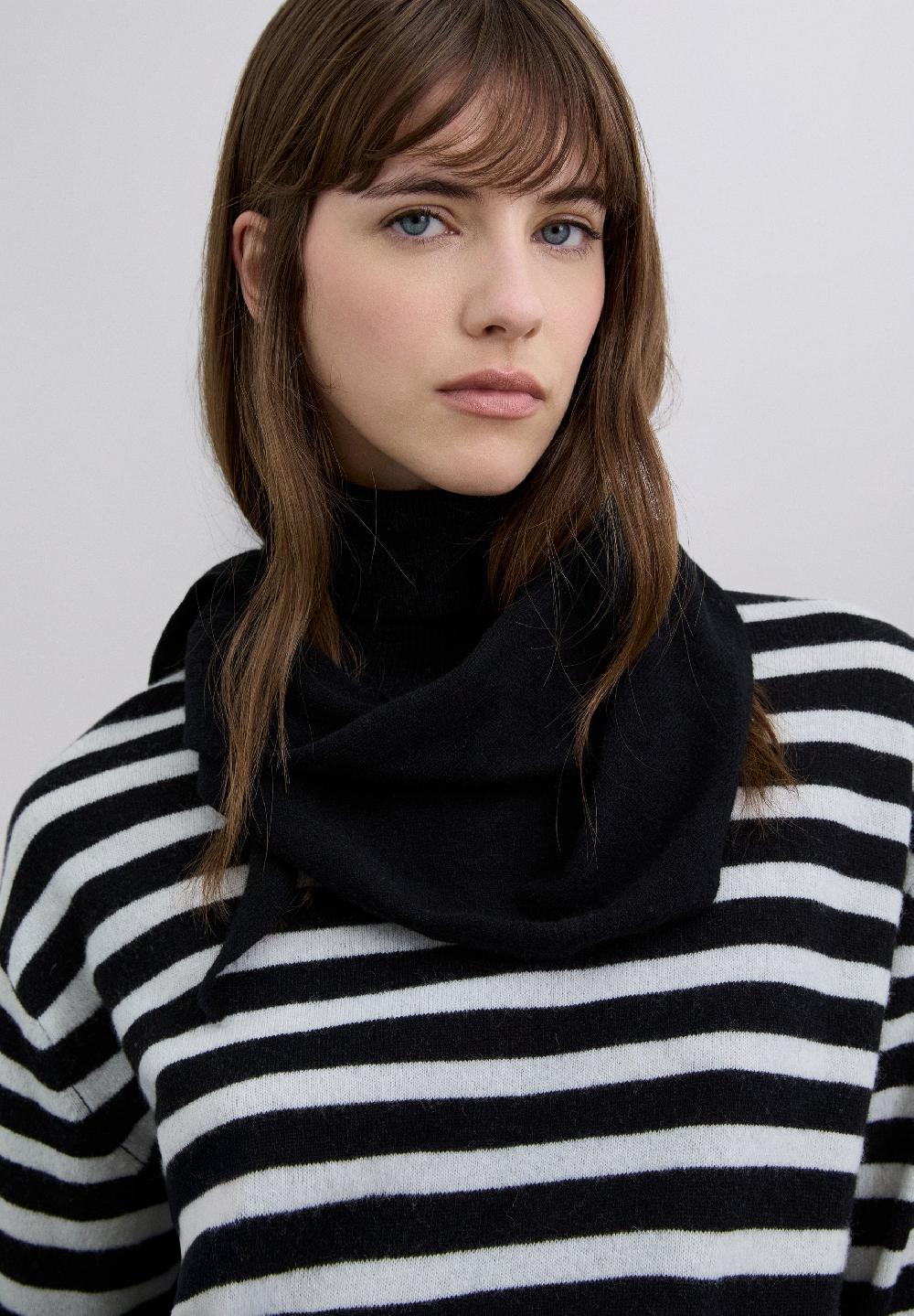 Scalpers ROLL NECK WOOL SWEATER BLACK STRIPES