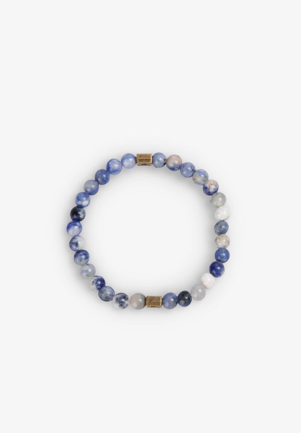 Scalpers ROUND NATURAL STONE BRACELET BLUE