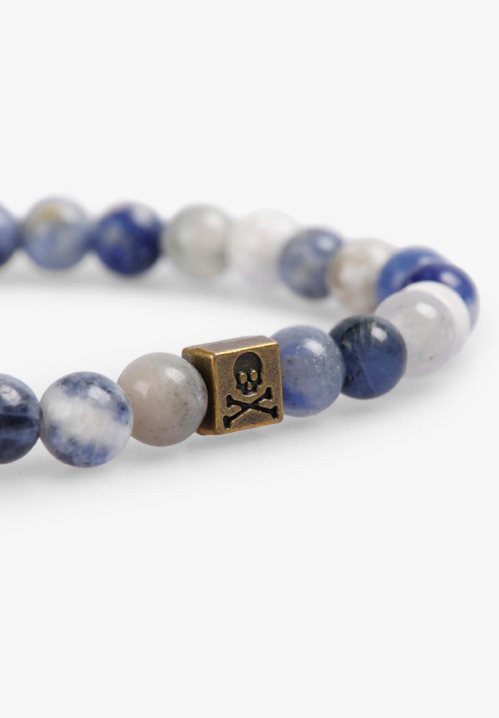 Scalpers ROUND NATURAL STONE BRACELET BLUE
