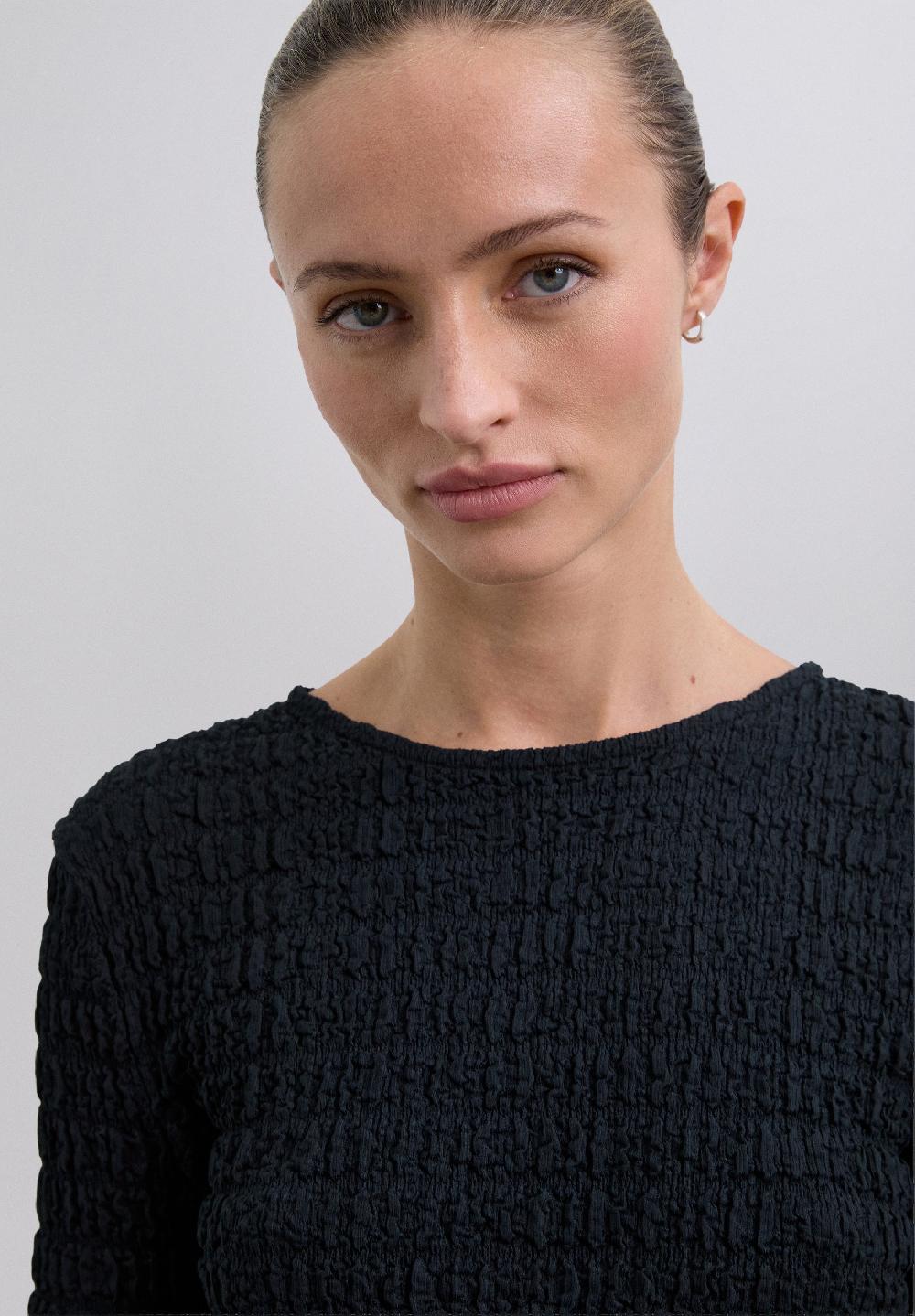 Scalpers ROUND NECK TEXTURED TOP BLACK