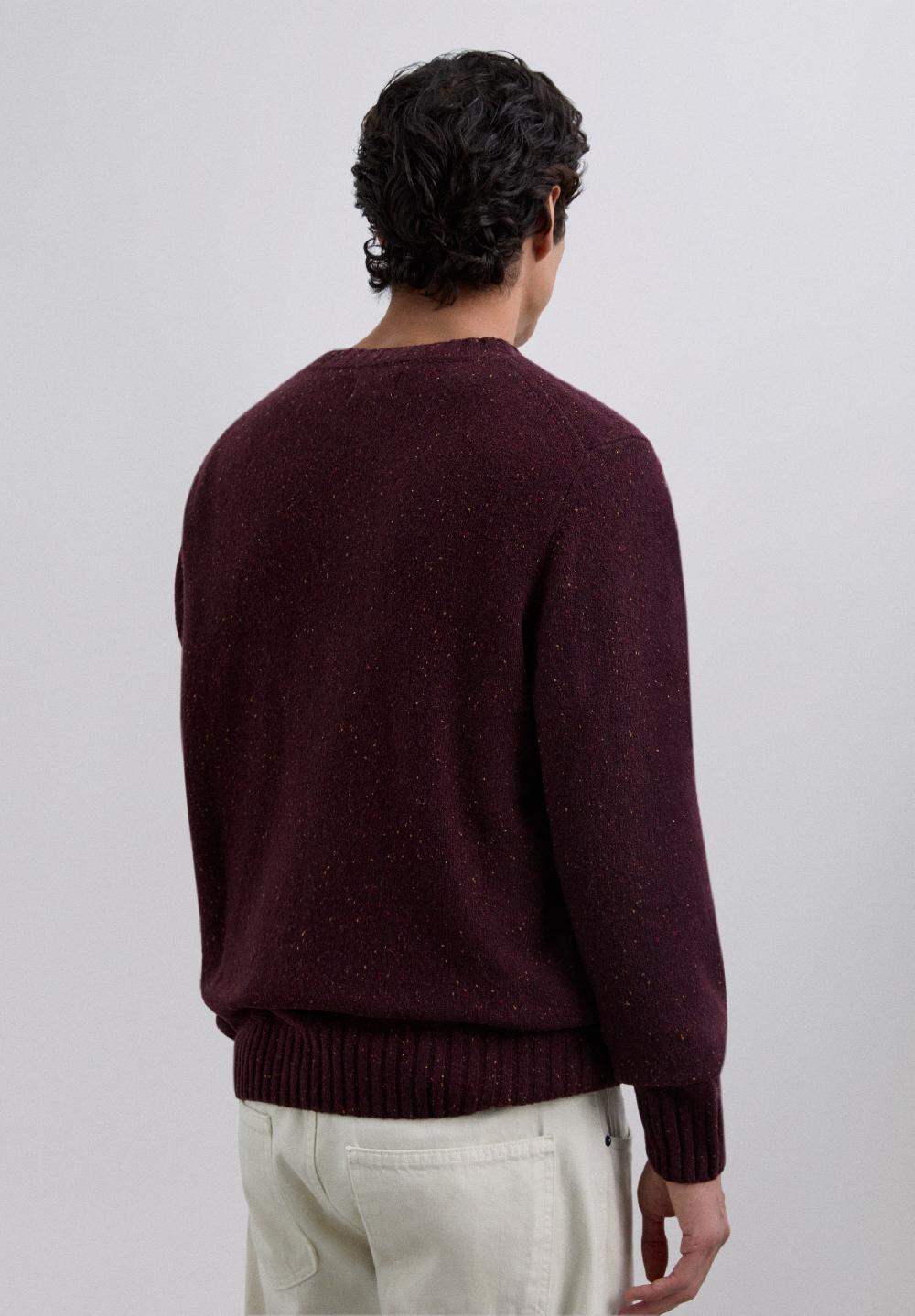 Scalpers ROUND NECK WOOL SWEATER BURGUNDY