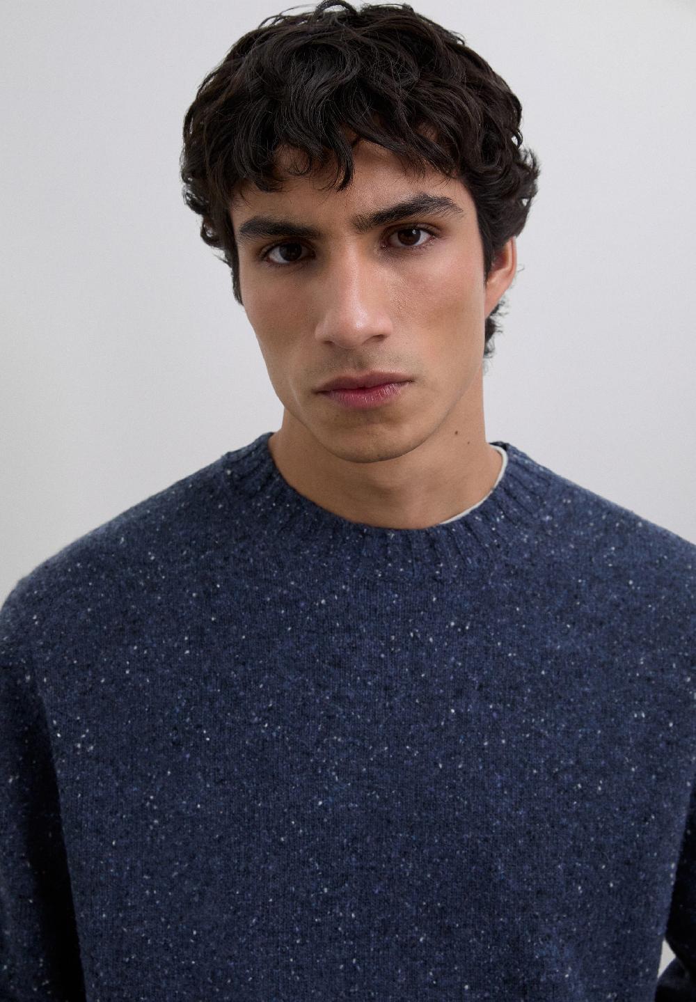 Scalpers ROUND NECK WOOL SWEATER GREYISH BLUE