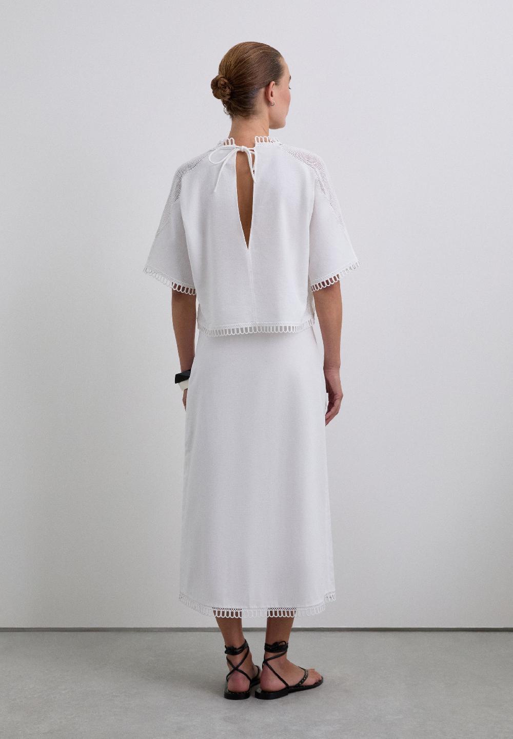 Scalpers SARONG SKIRT WITH LACE DETAILS WHITE