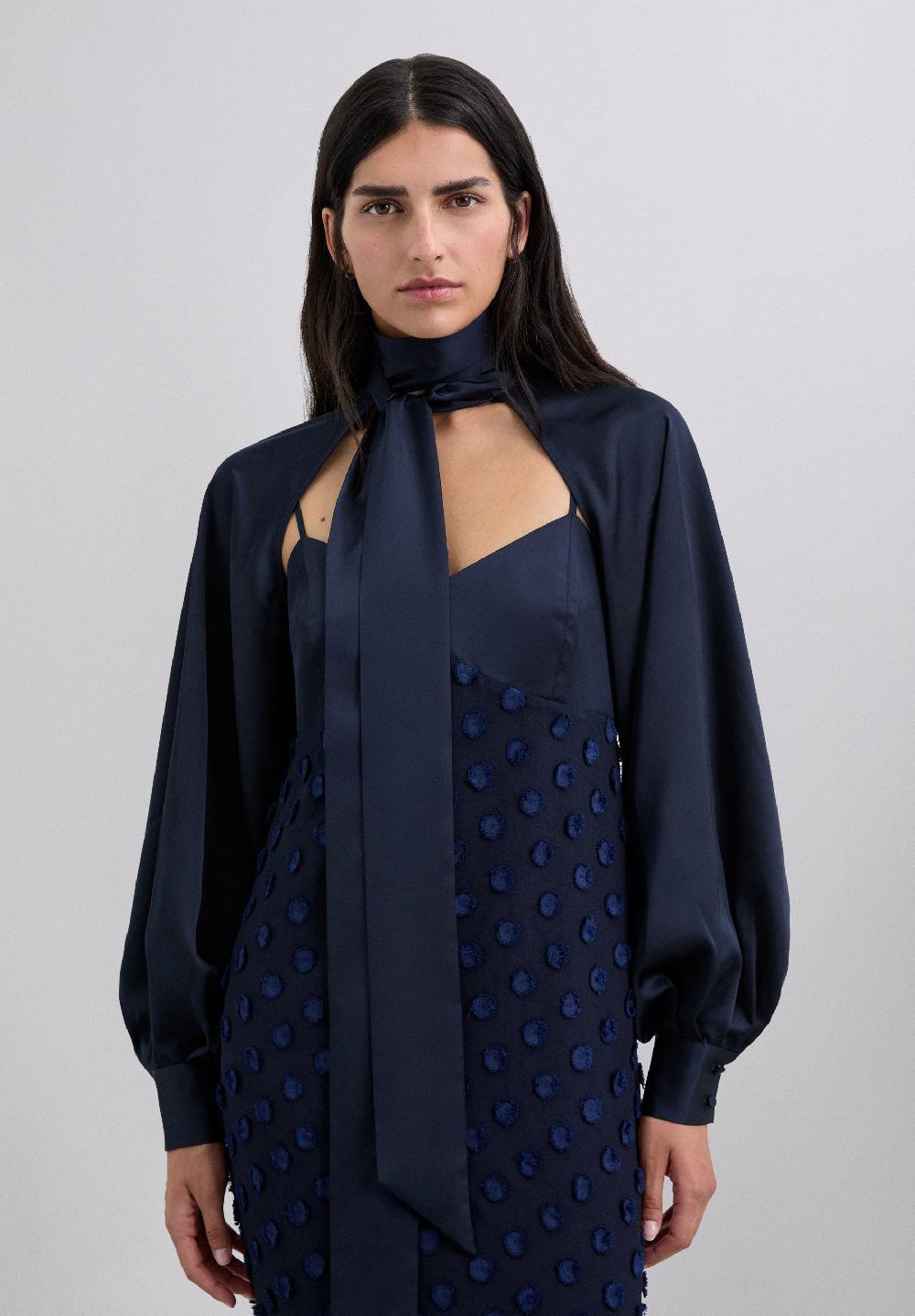 Scalpers SATIN PUFFED CAPE NAVY