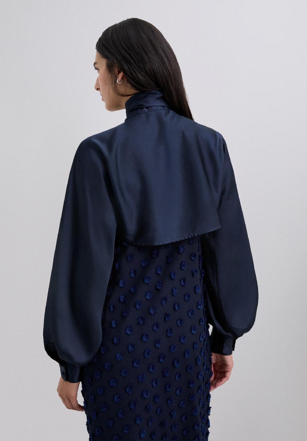 Scalpers SATIN PUFFED CAPE NAVY