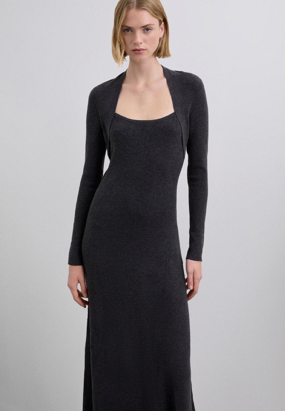 Scalpers SBSICRIBKNIT DRESS GREY