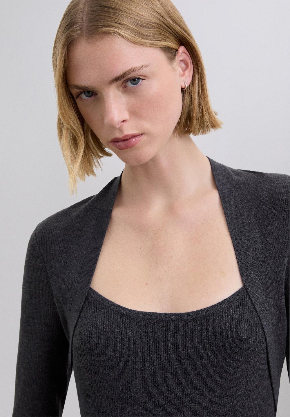 Scalpers SBSICRIBKNIT DRESS GREY