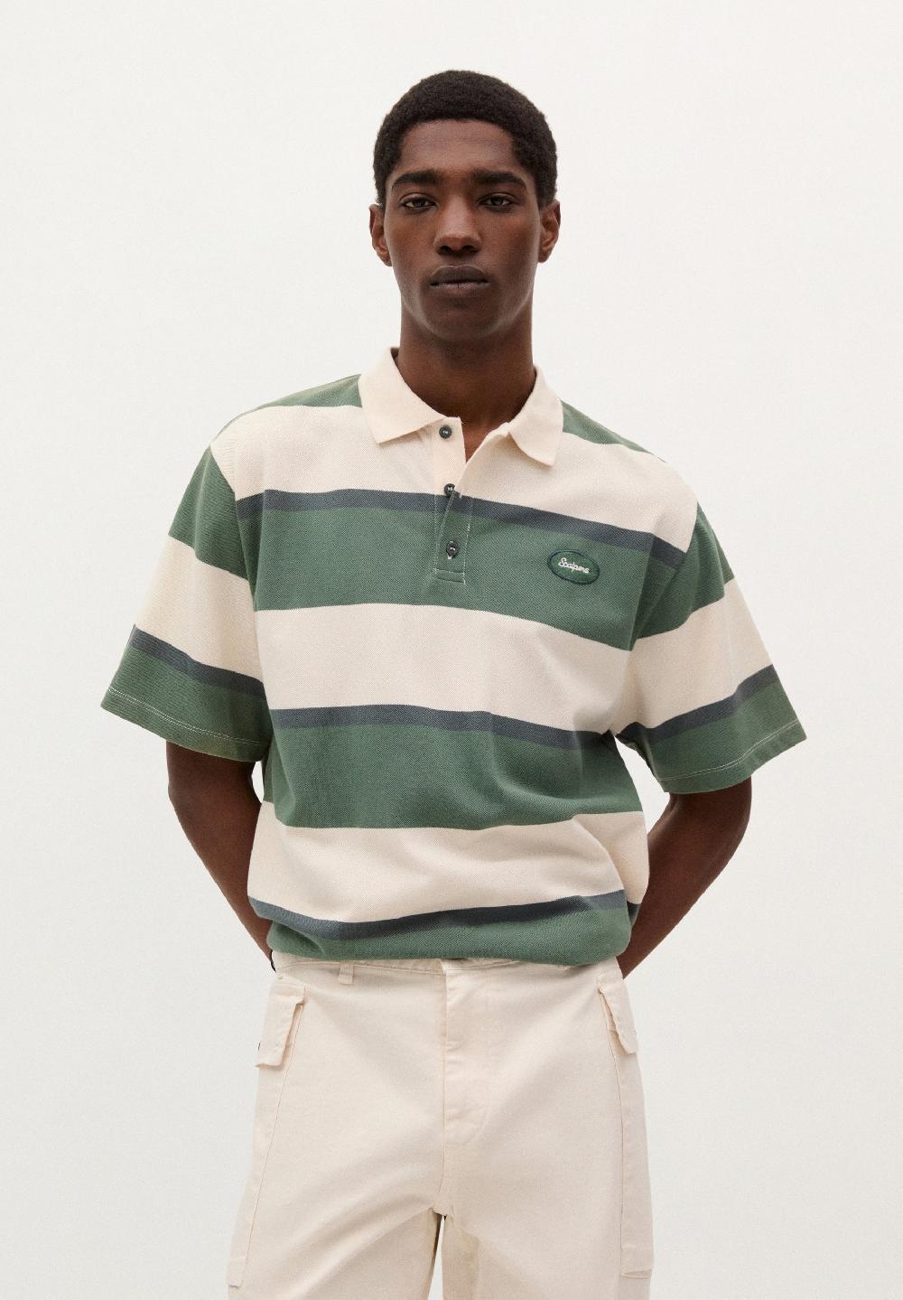 scalpers SC ADN STRIPED CODY POLO SHIRT CREAM