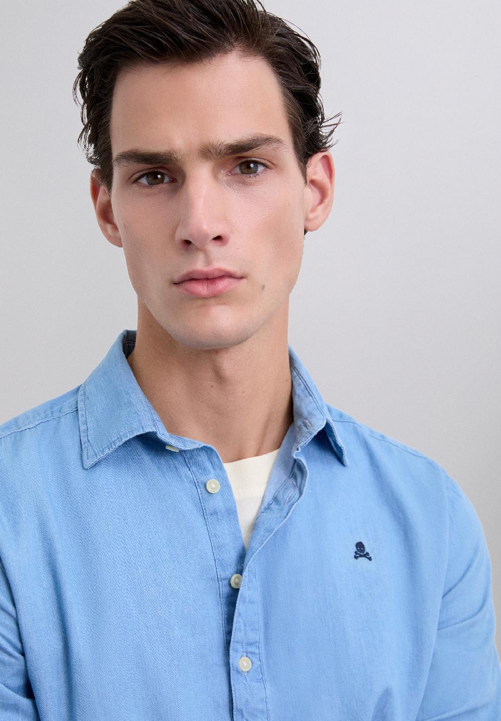 Scalpers SC ALPHA POLO SHIRT LIGHT DENIM