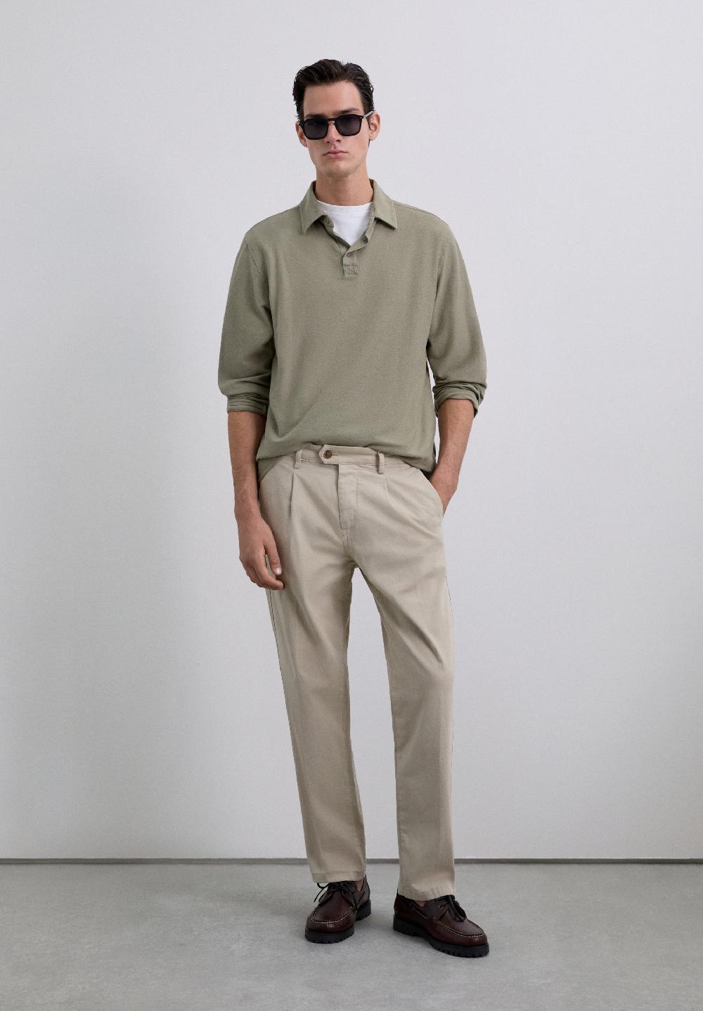 Scalpers SC ICON REVERSE POLO SHIRT KHAKI