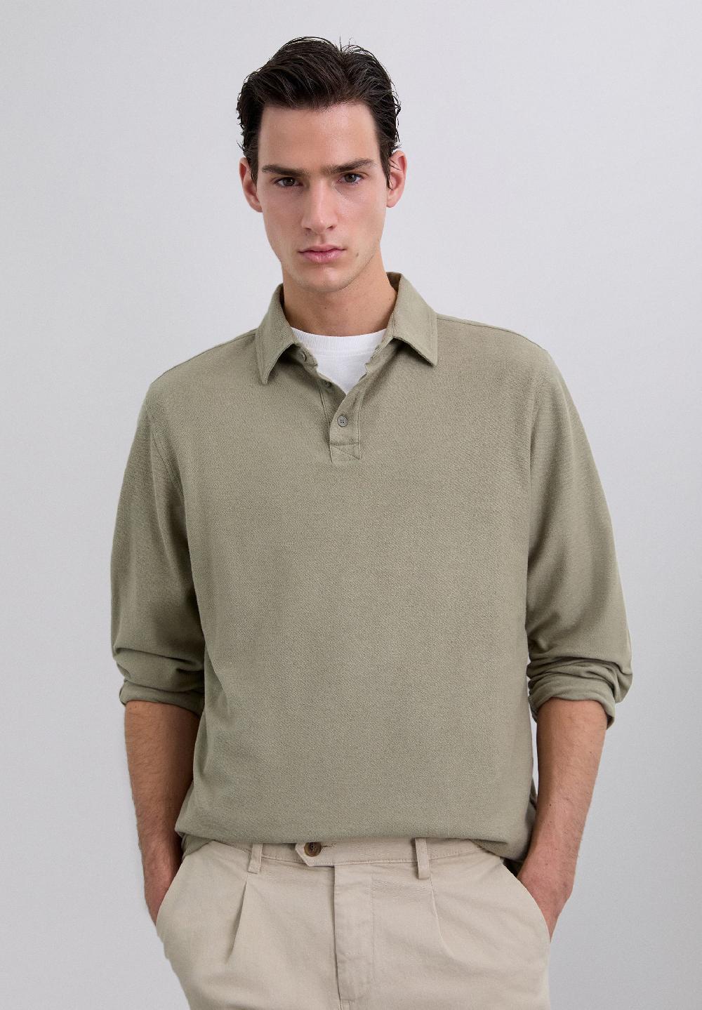 scalpers SC ICON REVERSE POLO SHIRT KHAKI