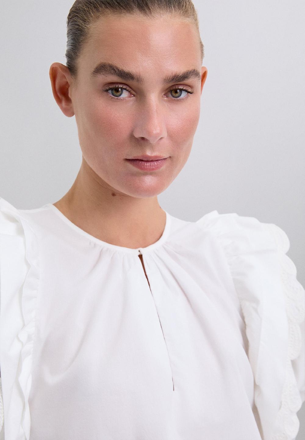 Scalpers SC POPLIN PUFF TOP OFF WHITE