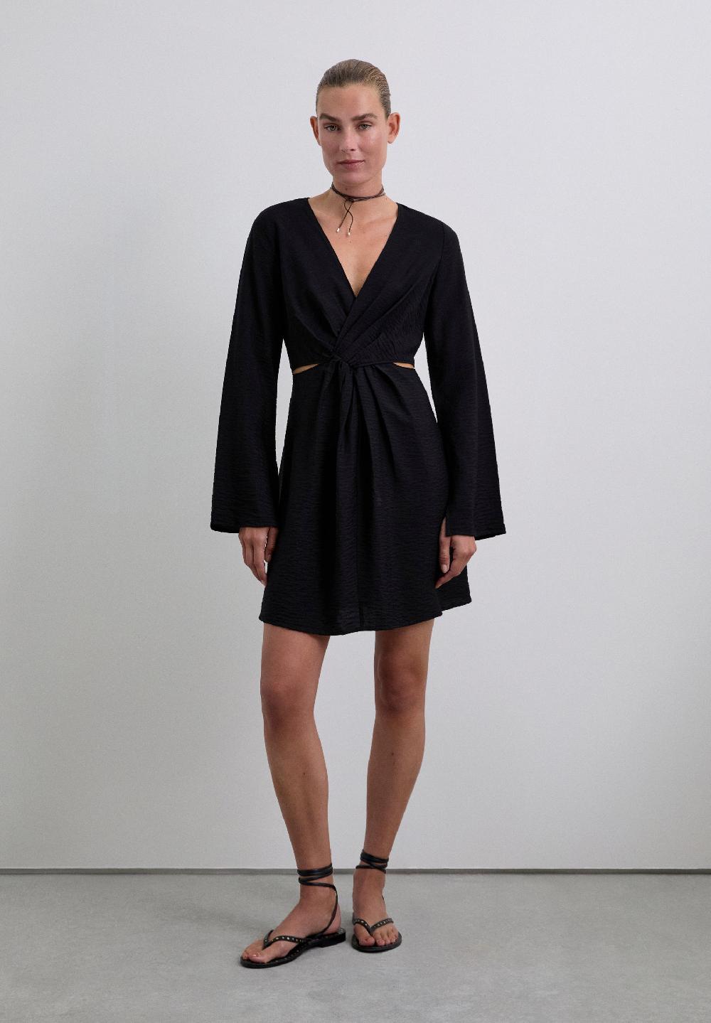 Scalpers SC RAY KNOT SHORT DRESS BLACK