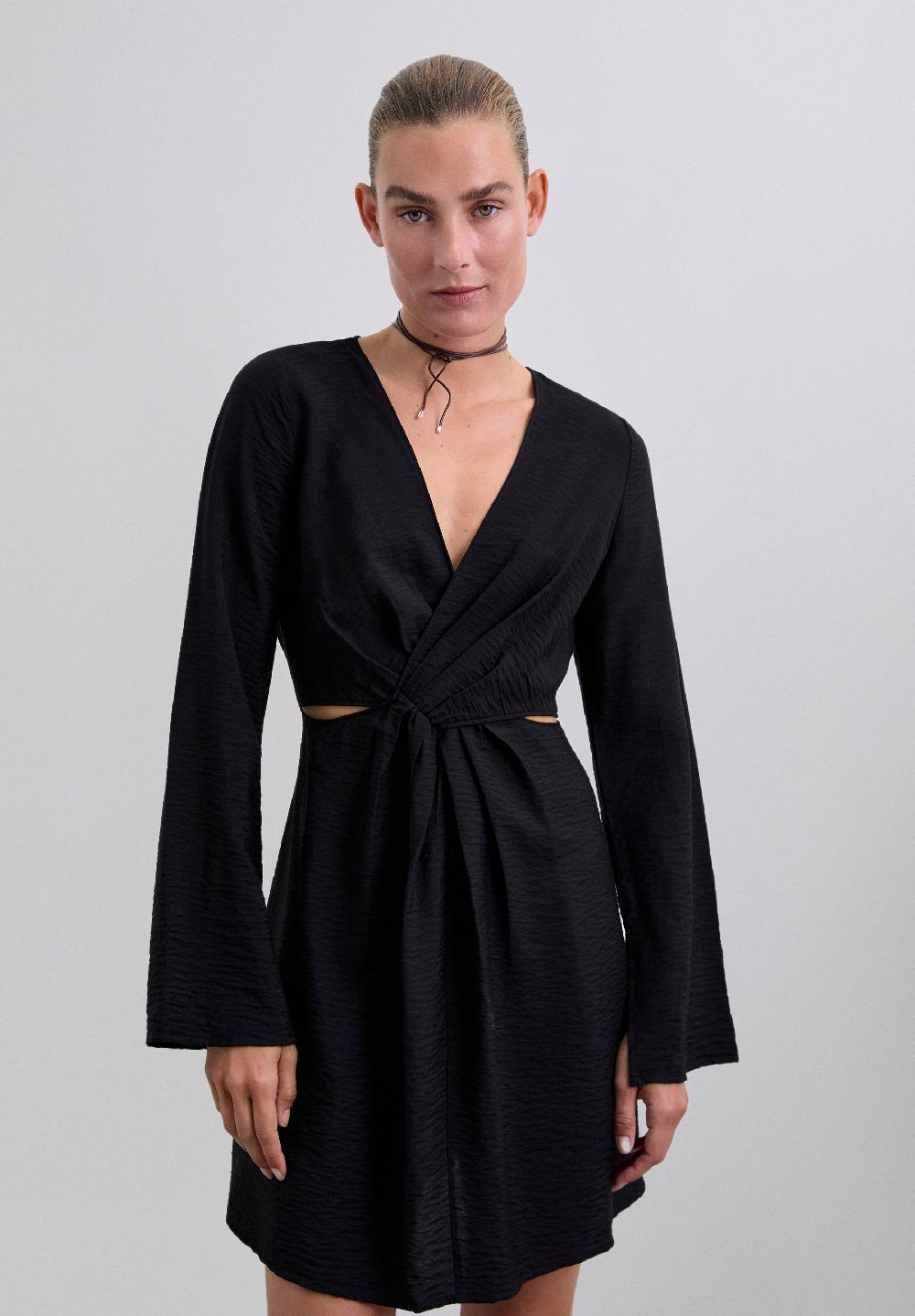 Scalpers SC RAY KNOT SHORT DRESS BLACK